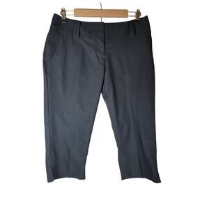 ADIDAS Black White Stripes Climacool Active Workout Casual Capri Pants SZ 8